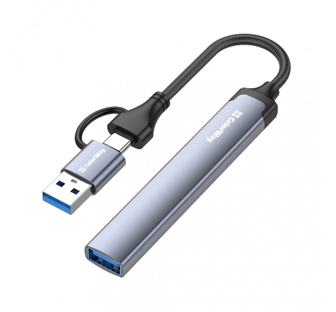 ColorWay Концентратор СolorWay USB-A/USB-C 4-в-1 USB2.0х2/USB3.0/USB-C2.0 (CW-HUB06)