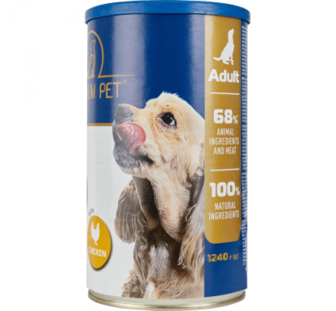 PREMIUM PET Консерви для собак PREMIUM PET Шматочки в соусі з куркою 1.240 г (4820255192260)