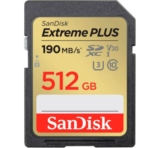 SanDisk Карта пам'яті SanDisk 512GB SDXC class 10 UHS-I Extreme Plus (SDSDXWV-512G-GNCIN)