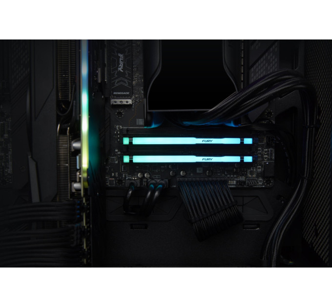 Kingston Модуль пам`яті DDR5 32GB/5600 Kingston Fury Beast RGB Black (KF556C36BBE2A-32)