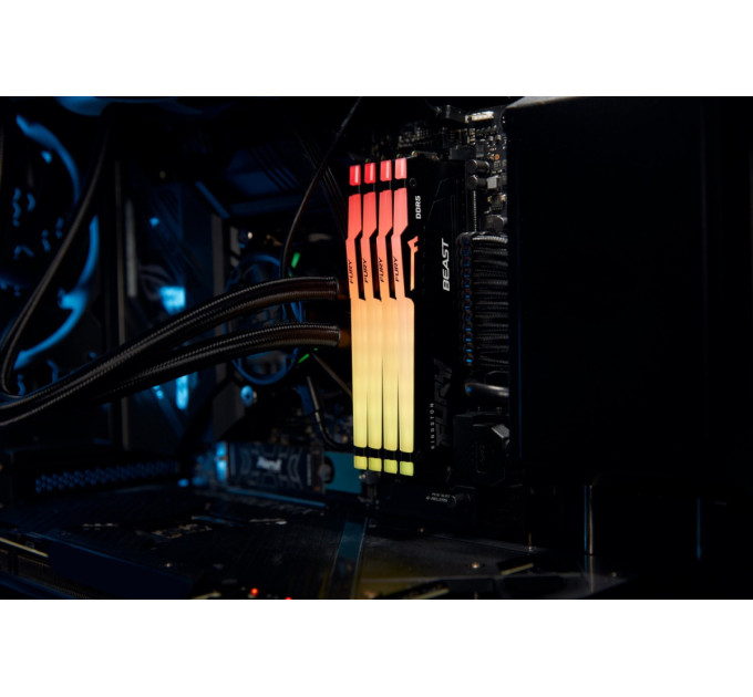Kingston Модуль пам`яті DDR5 32GB/5600 Kingston Fury Beast RGB Black (KF556C36BBE2A-32)