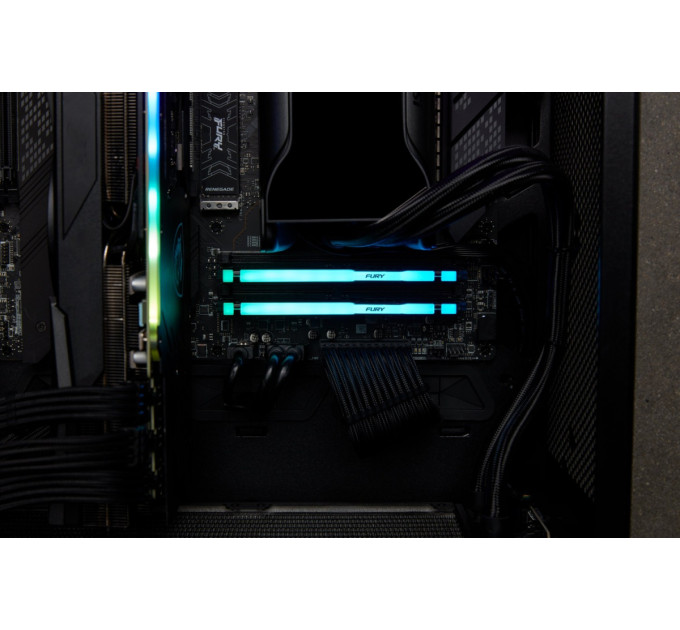 Kingston Модуль пам`яті DDR5 32GB/5600 Kingston Fury Beast RGB Black (KF556C36BBE2A-32)
