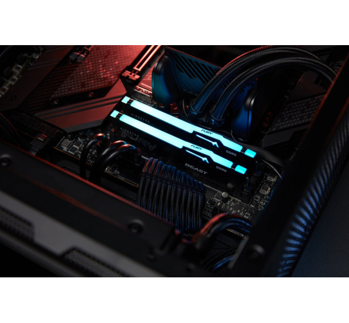 Kingston Модуль пам`яті DDR5 32GB/5600 Kingston Fury Beast RGB Black (KF556C36BBE2A-32)