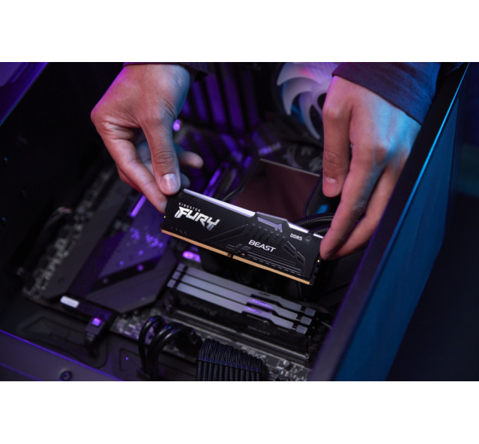 Kingston Модуль пам`яті DDR5 32GB/5600 Kingston Fury Beast RGB Black (KF556C36BBE2A-32)