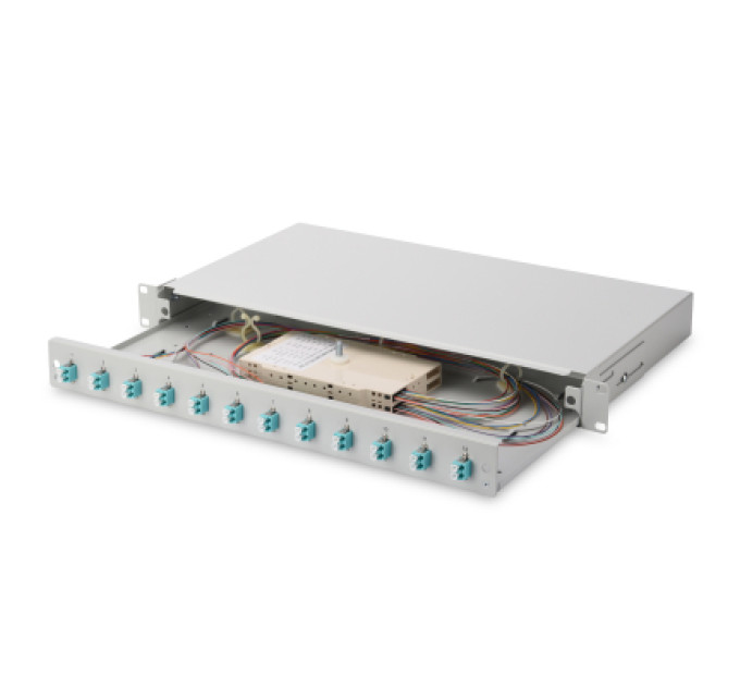 Digitus Патч-панель 1U 19", 12xLC duplex, incl, Splice Cass, OM3 Color Pigtails, Adapter Digitus (DN-96331/3)