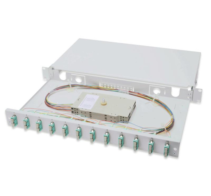 Digitus Патч-панель 1U 19", 12xSC duplex, incl, Splice Cass, OM3 Color Pigtails, Adapter Digitus (DN-96321/3)