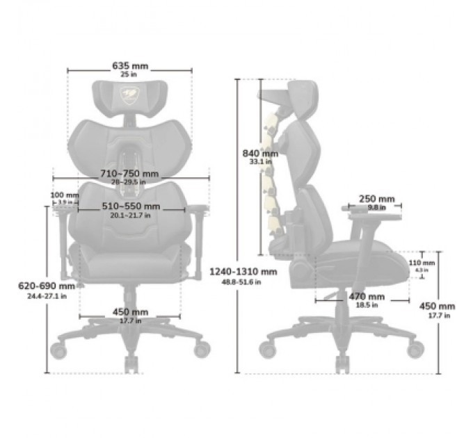 Cougar Крісло ігрове Cougar Terminator Elite Gold (TERMINATOR ELITE GOLD)