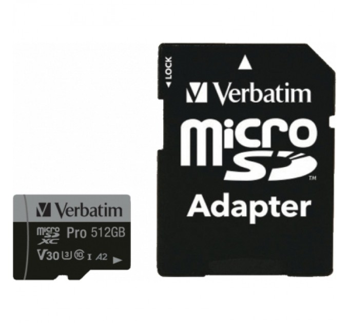 Verbatim Карта пам'яті Verbatim 512GB microSDXC class 10 UHS-III PRO (47046)