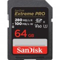 SanDisk Карта пам'яті SanDisk 64GB SD class 10 UHS-I U3 V60 R280/W100MB/s Extreme PRO (SDSDXEP-064G-GN4IN)