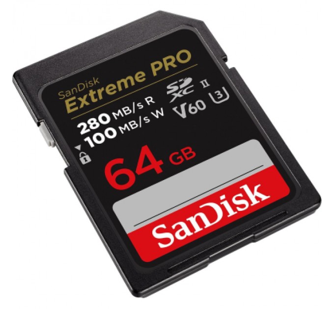 SanDisk Карта пам'яті SanDisk 64GB SD class 10 UHS-I U3 V60 R280/W100MB/s Extreme PRO (SDSDXEP-064G-GN4IN)