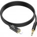 HOCO Кабель мультимедійний Lightning to 3.5mm M 1.0m silicone black HOCO (6942007625494)