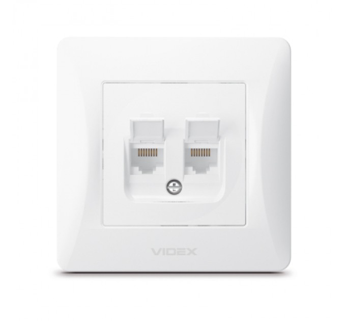 Videx Комп'ютерна розетка Videx BINERA CAT6+CAT6 (VF-BNSK2PC6-W)