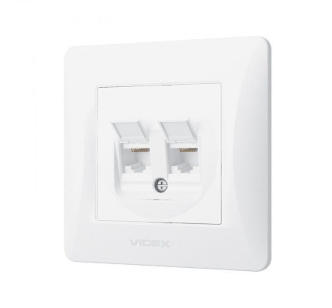 Videx Комп'ютерна розетка Videx BINERA CAT6+CAT6 (VF-BNSK2PC6-W)
