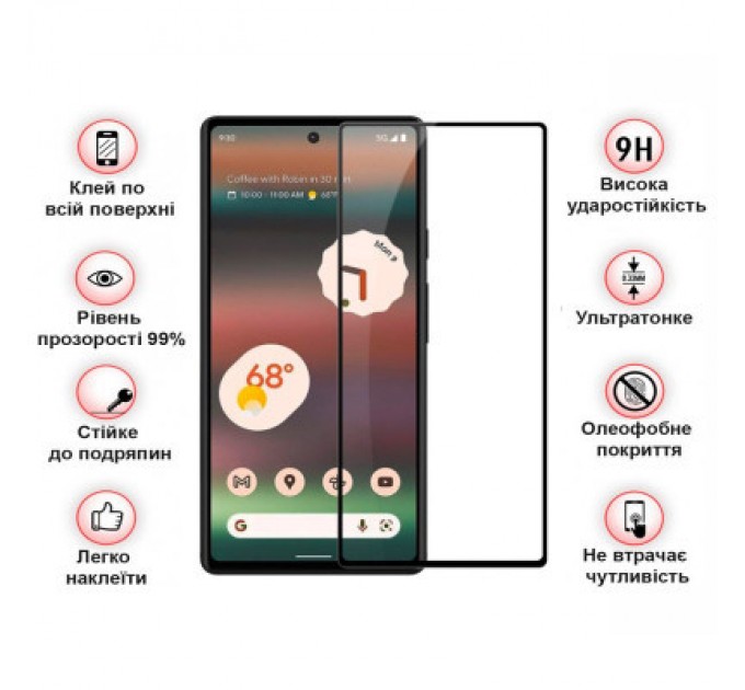 BeCover Скло захисне BeCover Google Pixel 6A Black (708757)