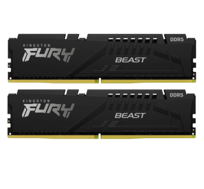 Kingston Fury (ex.HyperX) Модуль пам'яті для комп'ютера DDR5 32GB (2x16GB) 6000 MHz Beast Black EXPO Kingston Fury (ex.HyperX) (KF560C30BBEK2-32)