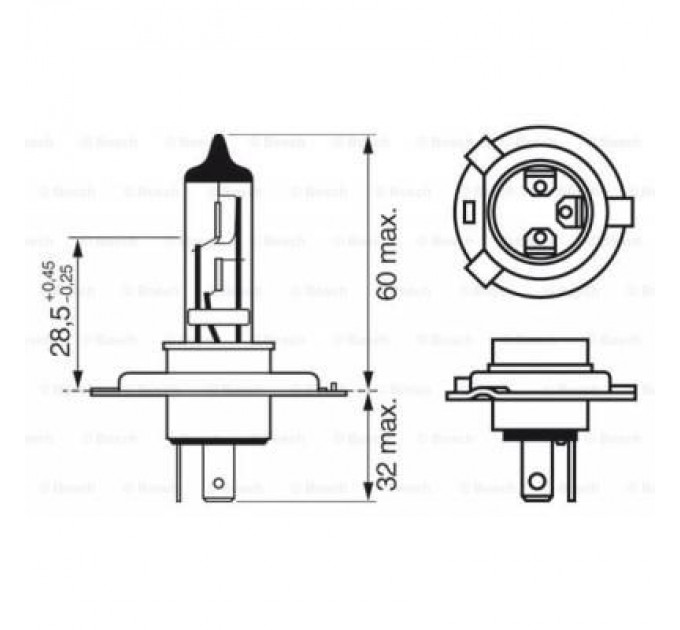 Bosch Автолампа Bosch галогенова 60/55W (1 987 302 041)