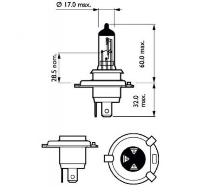 Philips Автолампа Philips галогенова 60/55W (12342 PR B1)