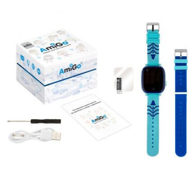 Amigo Смарт-годинник Amigo GO005 4G WIFI Kids waterproof Thermometer Blue (747017)
