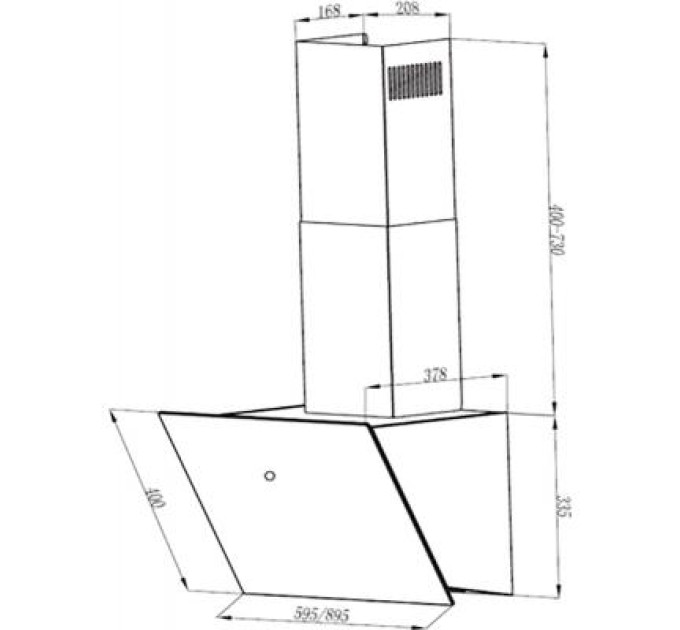 Faber Витяжка кухонна Faber VRT BK A60 2LS (330.0567.491)