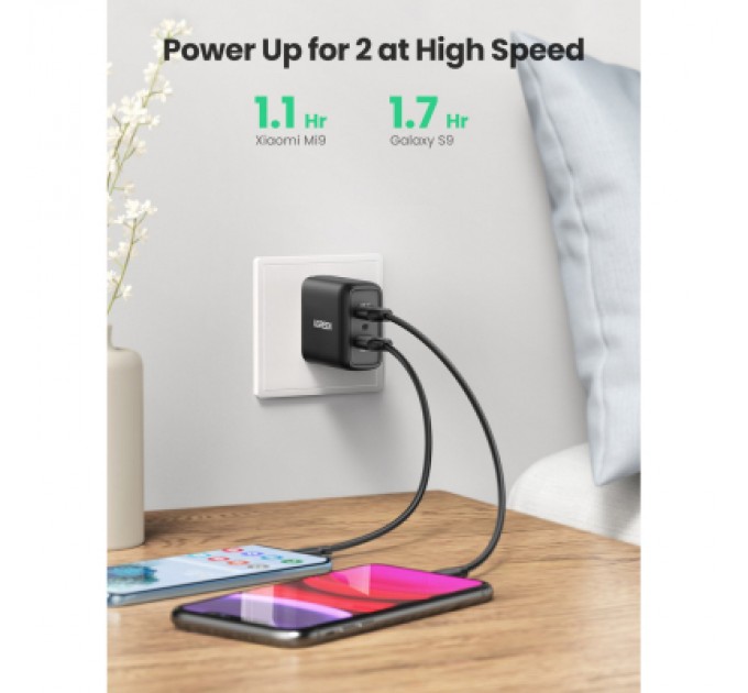 Ugreen Зарядний пристрій Ugreen CD161 36W 2xUSB QC 3.0 Charger (Black) (10216)