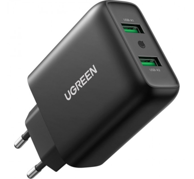 Ugreen Зарядний пристрій Ugreen CD161 36W 2xUSB QC 3.0 Charger (Black) (10216)