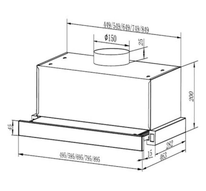 Faber Витяжка кухонна Faber TLSC X A60 2LS (305.0569.214)