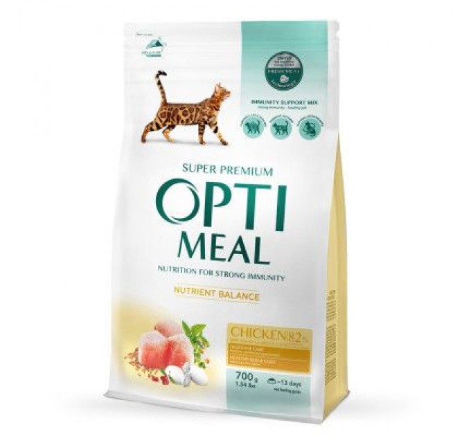 Optimeal Сухий корм для кішок Optimeal зі смаком курки 700 г (4820215364676)