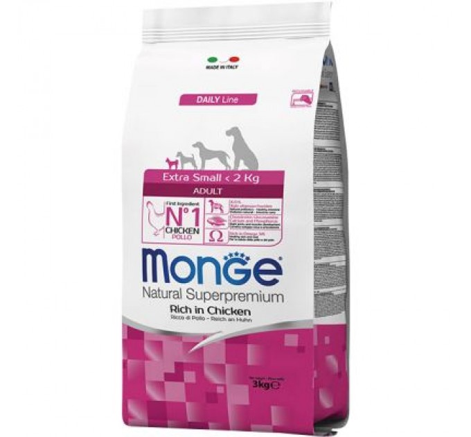 Monge Сухий корм для собак Monge Extra Small Adult зі смаком курки 3 кг (8009470011426)