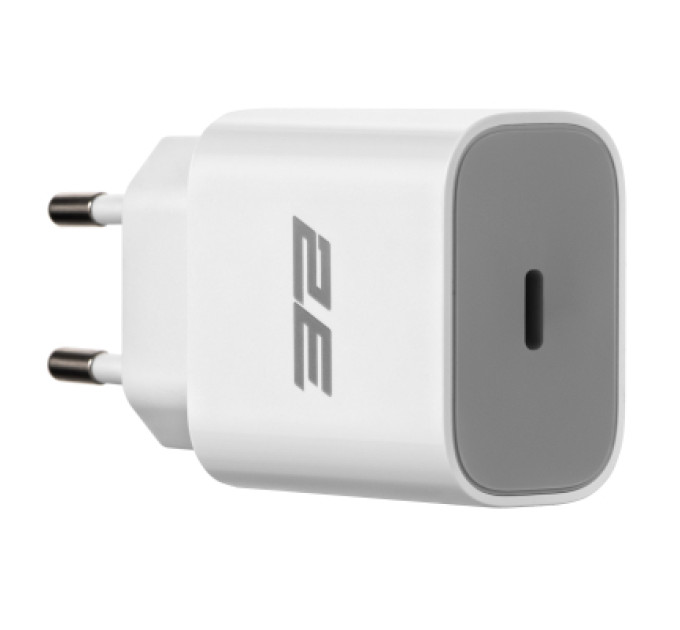 2E Зарядний пристрій 2E 25W USB-C PD white (2E-WC1USBC25W-W)