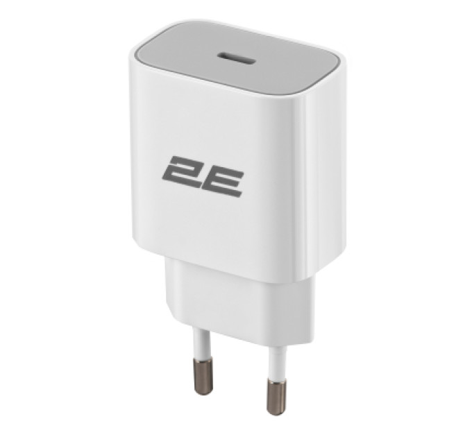 2E Зарядний пристрій 2E 30W USB-C PD white (2E-WC1USBC30W-W)