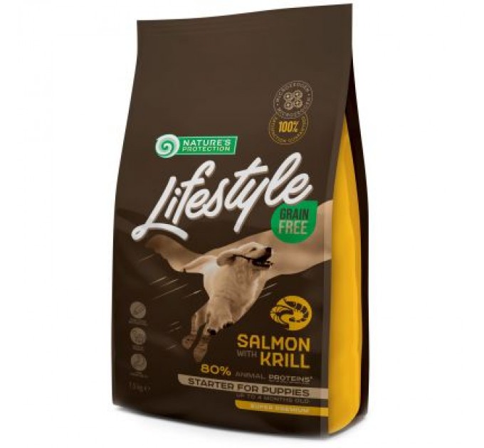 Сухий корм для собак Nature's Protection Lifestyle Grain Free Salmon Starter For Puppies 1.5 кг (NPLS45682)