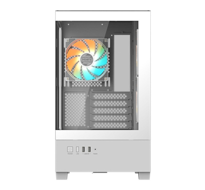 GIGABYTE Корпус Gigabyte C201 Panoramic Tempered Glass Ice без БЖ (GB-C201PI)