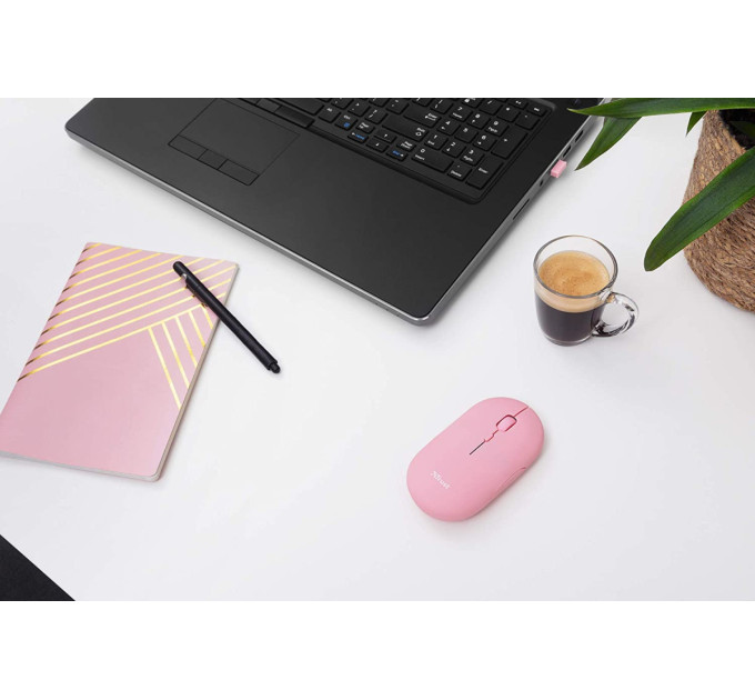 Trust Миша бездротова Trust Puck Rechargeable Ultra-Thin BT WL Silent Pink (24125)