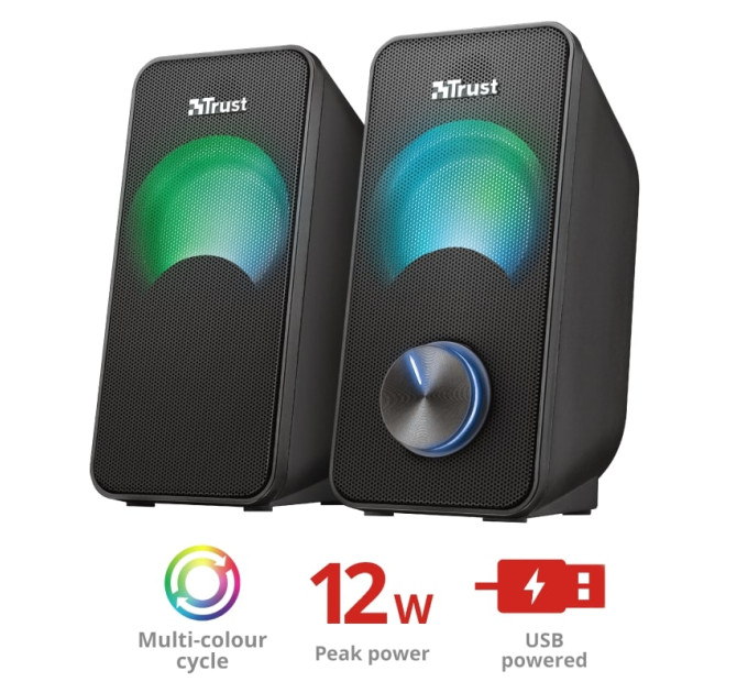 Trust Акустична система Trust 2.0 Arys RGB Black (23120)