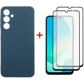 Dengos Чохол до мобільного телефона Dengos Samsung Galaxy A16 Carbon + glass 2pcs (Blue) (DG-CTG2P-07)
