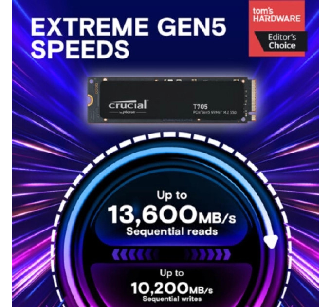 Micron Накопичувач SSD M.2 2280 1TB T705 Micron (CT1000T705SSD3)