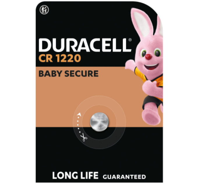 Duracell Батарейка CR 1220 спеціальна літієва типу таблетка 1220 3V, 1 шт. в упаковці Duracell (5011150)