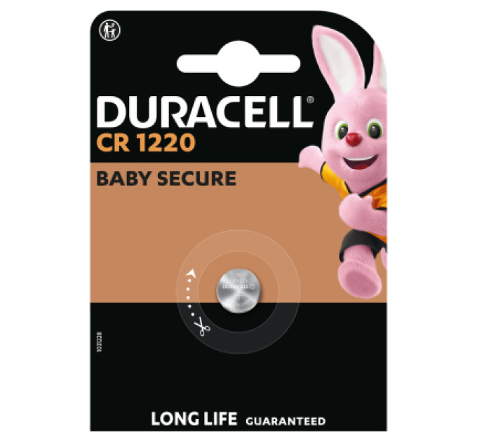 Duracell Батарейка CR 1220 спеціальна літієва типу таблетка 1220 3V, 1 шт. в упаковці Duracell (5011150)