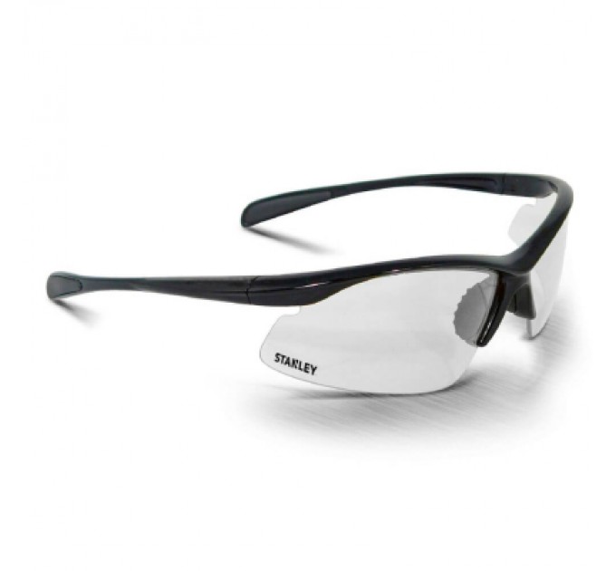 Stanley Захисні окуляри Stanley Base Curve, прозорі, полікарбонатні, з м'якими гумовими накладками на дужках (SY150-1D)