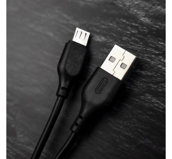 XO Кабель XO NB103 USB-microUSB (M/M), 2.1A 2м Black (6920680862788)