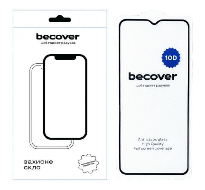 BeCover Скло захисне BeCover ZTE Blade A54 10D Black (712337)
