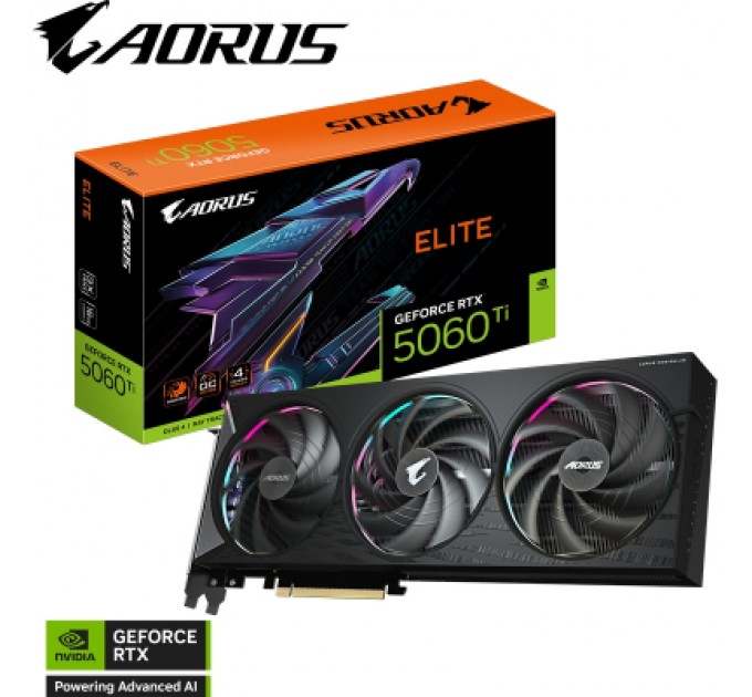 GIGABYTE Відеокарта GIGABYTE GeForce RTX5060Ti 16Gb AORUS ELITE (GV-N506TAORUS E-16GD)