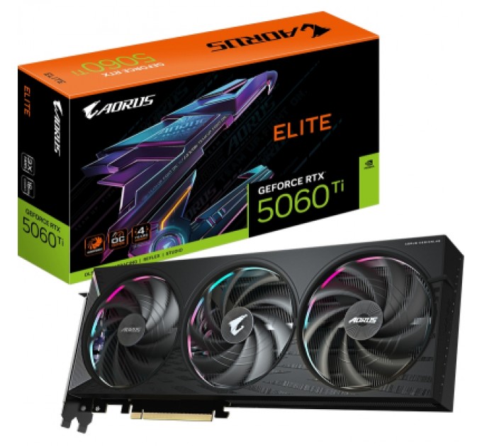 GIGABYTE Відеокарта GIGABYTE GeForce RTX5060Ti 16Gb AORUS ELITE (GV-N506TAORUS E-16GD)