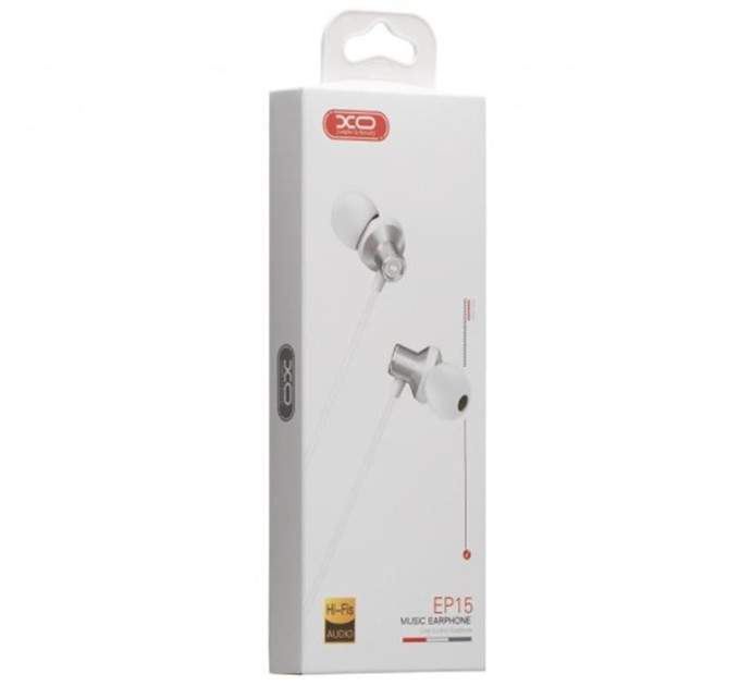 XO Гарнітура XO EP15 In-ear Metal White (6920680866175)