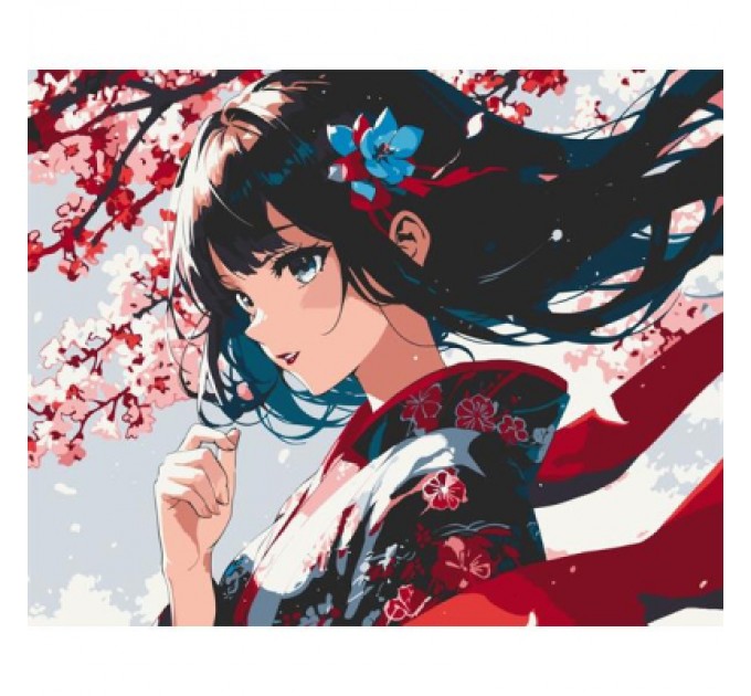 ArtCraft Картина по номерам ArtCraft Дівчина з сакурою 40х50 см (16107-AC)