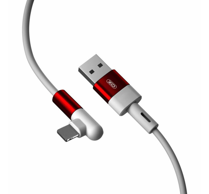 XO Кабель XO NB152 Elbow USB-USB Type-C 2.4A 1м White (6920680872503)