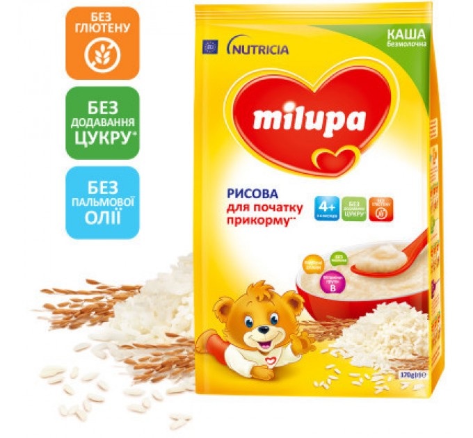 Milupa Дитяча каша Milupa Рисова молочна 170 г (5900852930058)