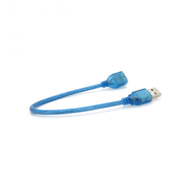 Voltronic Дата кабель USB 2.0 AM/AF 0.3m blue transparent Voltronic (YT-AM/AF-0,3TBL)