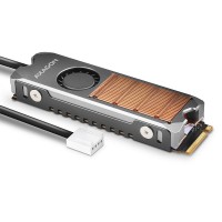 Мідний радіатор з вентилятором для односторонніх та двосторонніх SSD-дисків M.2, розмір 2280, висота 13 мм AXAGON