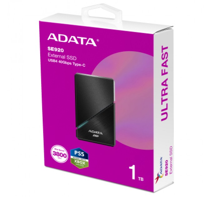 ADATA Накопичувач SSD USB 3.2 1TB SE920 ADATA (SE920-1TCBK)